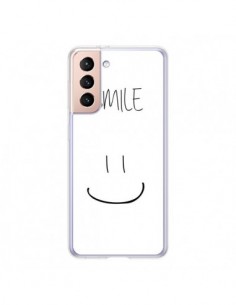 Coque Samsung Galaxy S21 5G Smile Souriez en Blanc -...
