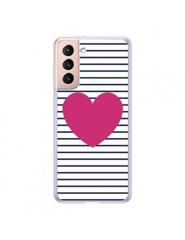 Coque Samsung Galaxy S21 5G Coeur Traits Marin - Jonathan Perez