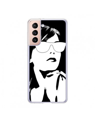 Coque Samsung Galaxy S21 5G Fille Lunettes Blanches - Jonathan Perez