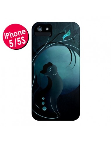 Coque Chat Clair de Lune Moonlight pour iPhone 5 et 5S - LouJah