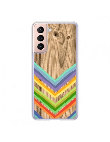 Coque Samsung Galaxy S21 5G Tribal Azteque Bois Wood - Jonathan Perez
