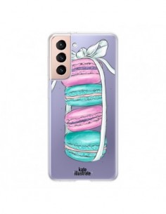 Coque Samsung Galaxy S21 5G Macarons Pink Mint Rose...