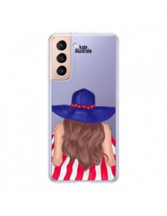 Coque Samsung Galaxy S21 5G Beah Girl Fille Plage...