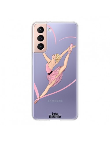 Coque Samsung Galaxy S21 5G Ballerina Jump In The Air Ballerine Danseuse Transparente - kateillustrate