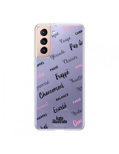 Coque Samsung Galaxy S21 5G Ballerina Ballerine Mots Transparente - kateillustrate