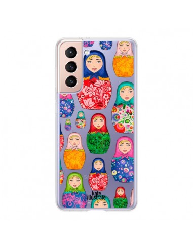 Coque Samsung Galaxy S21 5G Matryoshka Dolls Poupées Russes Transparente - kateillustrate