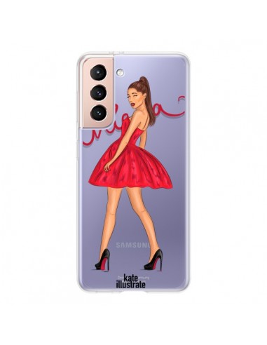 Coque Samsung Galaxy S21 5G Ariana Grande Chanteuse Singer Transparente - kateillustrate