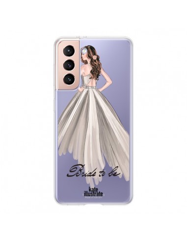 Coque Samsung Galaxy S21 5G Bride To Be Mariée Mariage Transparente - kateillustrate