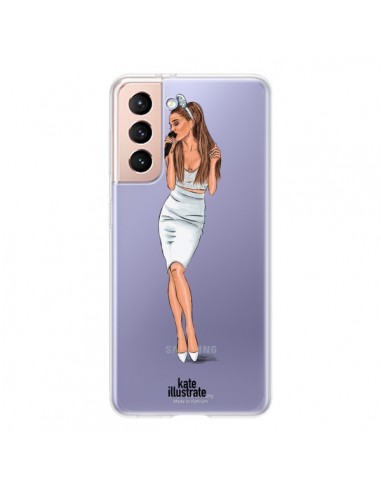 Coque Samsung Galaxy S21 5G Ice Queen Ariana Grande Chanteuse Singer Transparente - kateillustrate