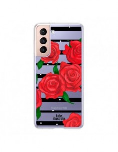 Coque Samsung Galaxy S21 5G Red Roses Rouge Fleurs...