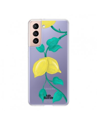 Coque Samsung Galaxy S21 5G Lemons Citrons Transparente - kateillustrate