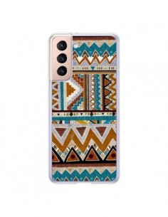 Coque Samsung Galaxy S21 5G Azteque Vert Marron - Kris Tate