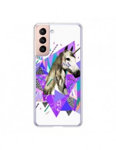 Coque Samsung Galaxy S21 5G Licorne Unicorn Azteque -...