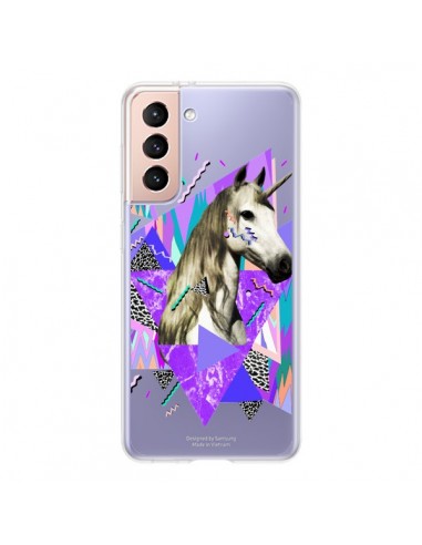 Coque Samsung Galaxy S21 5G Licorne Unicorn Azteque Transparente - Kris Tate