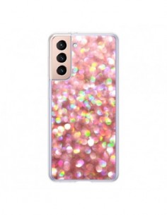 Coque Samsung Galaxy S21 5G Paillettes Pinkalicious -...