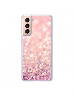 Coque Samsung Galaxy S21 5G Paillettes Blush - Lisa...