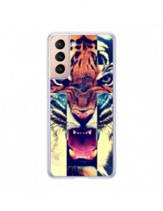 Coque Samsung Galaxy S21 5G Tigre Swag Croix Roar Tiger -...