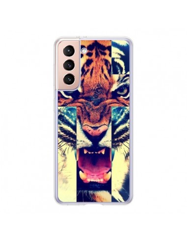 Coque Samsung Galaxy S21 5G Tigre Swag Croix Roar Tiger - Laetitia