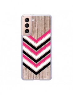 Coque Samsung Galaxy S21 5G Tribal Aztèque Bois Wood...