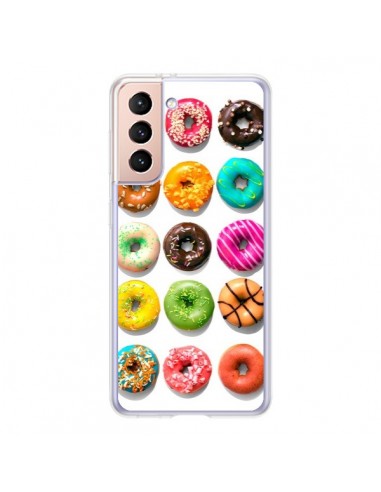 Coque Samsung Galaxy S21 5G Donuts Multicolore Chocolat Vanille - Laetitia