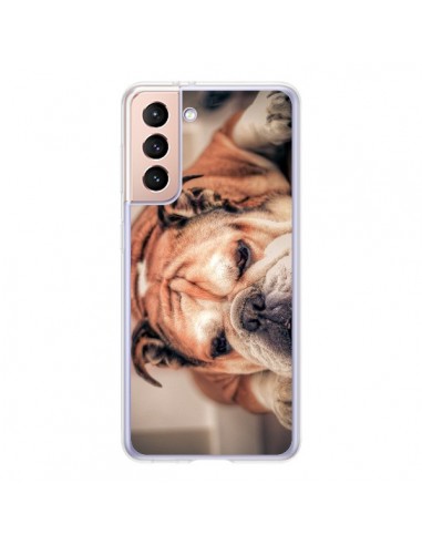 Coque Samsung Galaxy S21 5G Chien Bulldog Dog - Laetitia