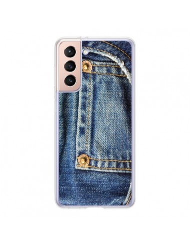 Coque Samsung Galaxy S21 5G Jean Bleu Vintage - Laetitia