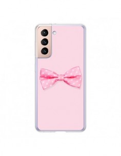 Coque Samsung Galaxy S21 5G Noeud Papillon Rose Girly Bow...