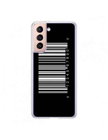 Coque Samsung Galaxy S21 5G Code Barres Blanc - Laetitia