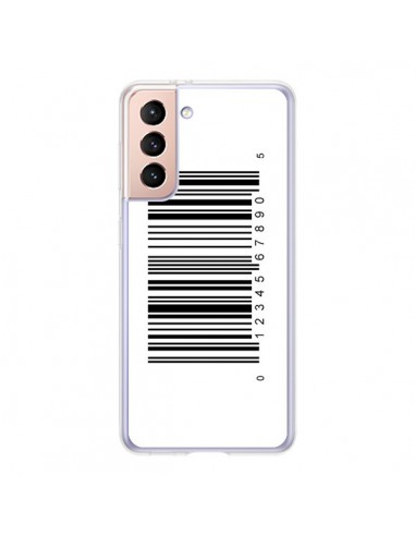 Coque Samsung Galaxy S21 5G Code Barres Noir - Laetitia