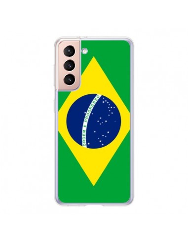 Coque Samsung Galaxy S21 5G Drapeau Brésil Brésilien - Laetitia