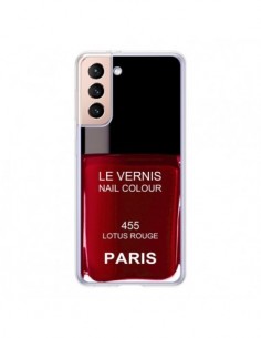 Coque Samsung Galaxy S21 5G Vernis Paris Lotus Rouge -...