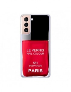 Coque Samsung Galaxy S21 5G Vernis Paris Suspicious Rouge...