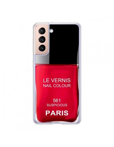 Coque Samsung Galaxy S21 5G Vernis Paris Suspicious Rouge - Laetitia