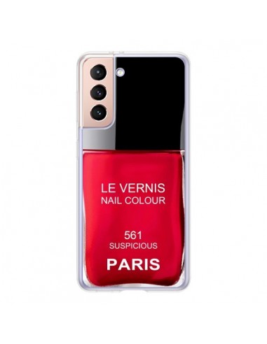 Coque Samsung Galaxy S21 5G Vernis Paris Suspicious Rouge - Laetitia