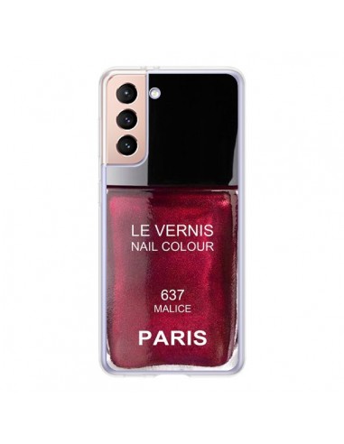 Coque Samsung Galaxy S21 5G Vernis Paris Malice Violet - Laetitia