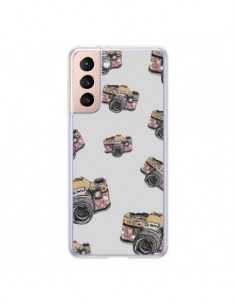 Coque Samsung Galaxy S21 5G Appareil photo vintage Rose -...