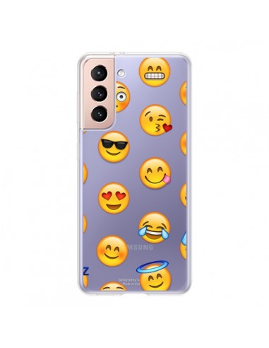 Coque Samsung Galaxy S21 5G Smiley Emoticone Emoji Transparente - Laetitia