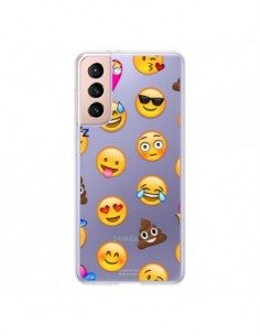 Coque Samsung Galaxy S21 5G Emoticone Emoji Transparente...