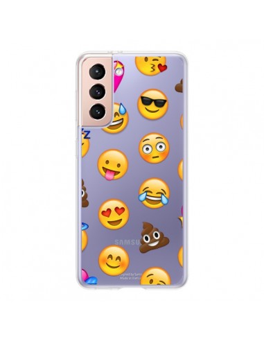 Coque Samsung Galaxy S21 5G Emoticone Emoji Transparente - Laetitia