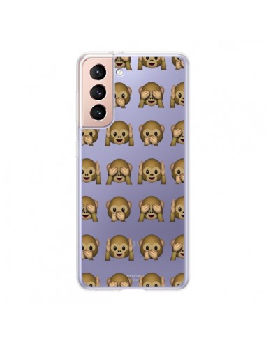 Coque Samsung Galaxy S21 5G Singe Monkey Emoticone Emoji Transparente - Laetitia