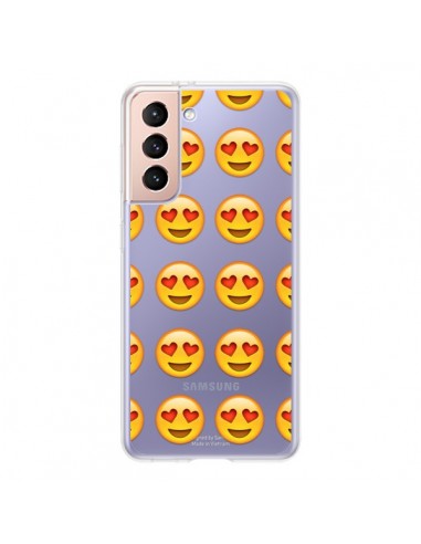 Coque Samsung Galaxy S21 5G Love Amoureux Smiley Emoticone Emoji Transparente - Laetitia