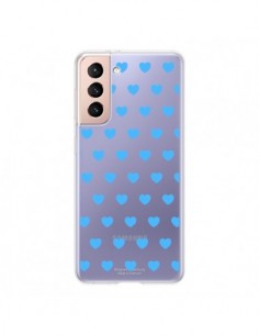 Coque Samsung Galaxy S21 5G Coeur Heart Love Amour Bleu...