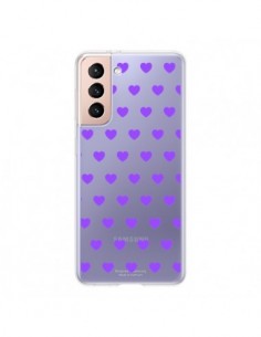 Coque Samsung Galaxy S21 5G Coeur Heart Love Amour Violet...
