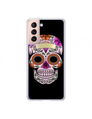 Coque Samsung Galaxy S21 5G Tête de Mort Mexicaine Multicolore - Laetitia