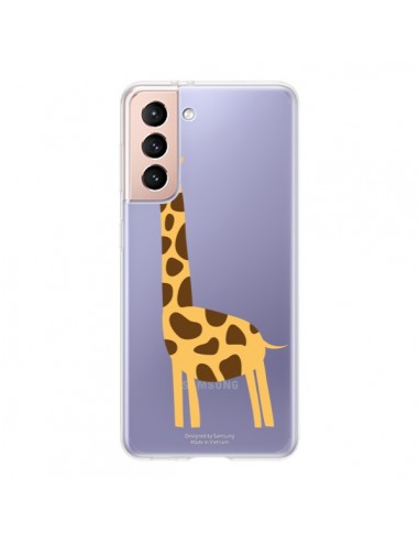 Coque Samsung Galaxy S21 5G Girafe Giraffe Animal Savane Transparente - Petit Griffin
