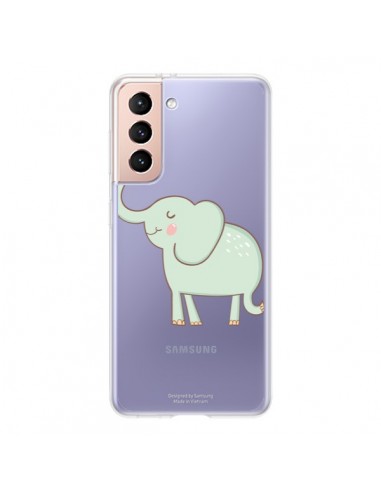 Coque Samsung Galaxy S21 5G Elephant Elefant Animal Coeur Love  Transparente - Petit Griffin
