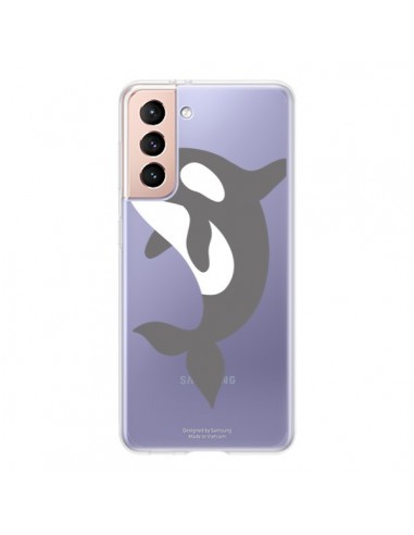 Coque Samsung Galaxy S21 5G Orque Orca Ocean Transparente - Petit Griffin