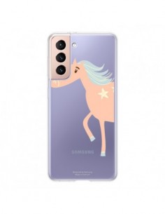 Coque Samsung Galaxy S21 5G Licorne Unicorn Rose...