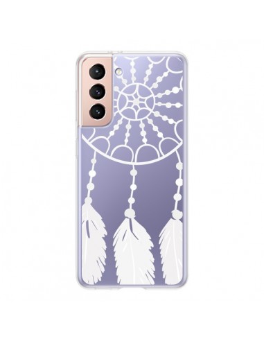 Coque Samsung Galaxy S21 5G Attrape Rêves Blanc Dreamcatcher Transparente - Petit Griffin