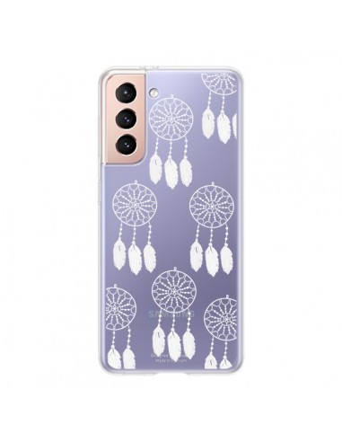 Coque Samsung Galaxy S21 5G Attrape Rêves Blanc Dreamcatcher Mini Transparente - Petit Griffin